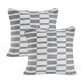 Set of Two 18" Gray Geometric Cotton Throw Pillows