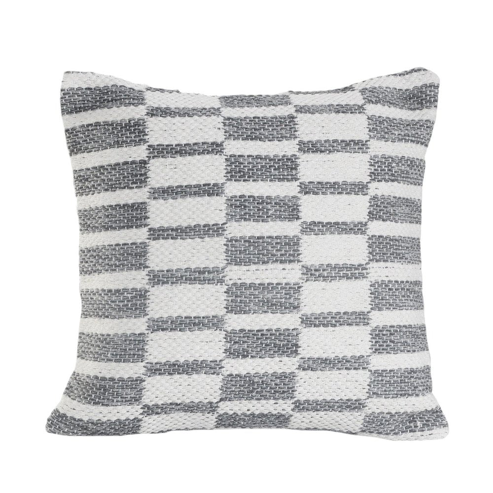 Set of Two 18" Gray Geometric Cotton Throw Pillows