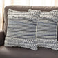 Set of Two 18" Blue And Ivory Cotton Throw Pillows with Texture