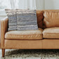 Set of Two 18" Blue And Ivory Cotton Throw Pillows with Texture