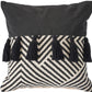 Set of Two Black and White Chevron Cotton Throw Pillow With Tassels