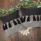 Set of Two Black and White Chevron Cotton Throw Pillow With Tassels