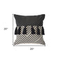 Set of Two Black and White Chevron Cotton Throw Pillow With Tassels