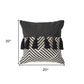 Set of Two Black and White Chevron Cotton Throw Pillow With Tassels