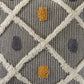 Set of Two 20" Black And Yellow Striped Cotton Throw Pillows with Fringe