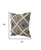 Set of Two 20" Black And Yellow Striped Cotton Throw Pillows with Fringe