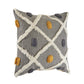 Set of Two 20" Black And Yellow Striped Cotton Throw Pillows with Fringe