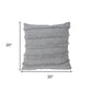 Set of Two Gray Ribbed Cotton Throw Pillow With Fringe