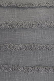 Set of Two Gray Ribbed Cotton Throw Pillow With Fringe