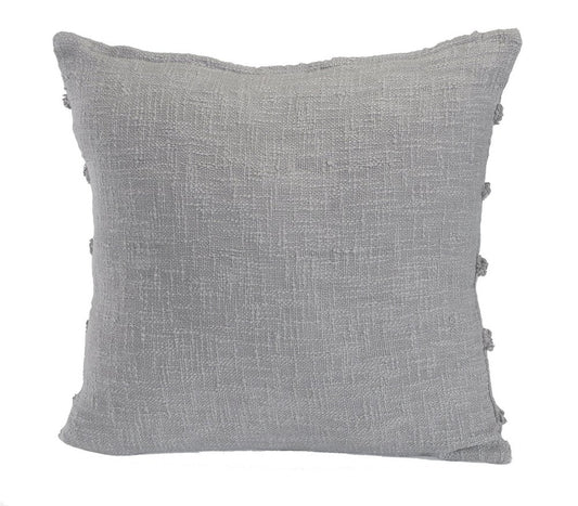 Set of Two Pink Ribbed Cotton Throw Pillows With Fringe