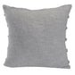 Set of Two Gray Ribbed Cotton Throw Pillow With Fringe