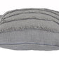 Set of Two Gray Ribbed Cotton Throw Pillow With Fringe
