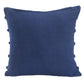 Set of Two Gray Ribbed Cotton Throw Pillow With Fringe