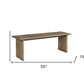 55" Brown Solid Wood Dining Bench