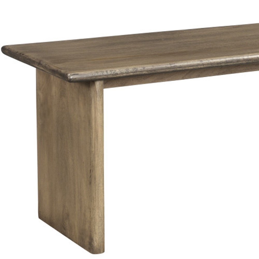 55" Brown Solid Wood Dining Bench