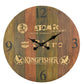 24" Brown Solid Wood Silent Analog Round Wall Clock