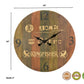 24" Brown Solid Wood Silent Analog Round Wall Clock