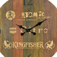 24" Brown Solid Wood Silent Analog Round Wall Clock