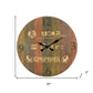 24" Brown Solid Wood Silent Analog Round Wall Clock
