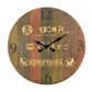24" Brown Solid Wood Silent Analog Round Wall Clock