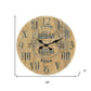 24" Natural Distressed Solid Wood Silent Analog Round Wall Clock
