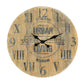 24" Natural Distressed Solid Wood Silent Analog Round Wall Clock