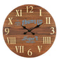24" Brown Solid Wood Silent Analog Round Wall Clock