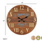 24" Brown Solid Wood Silent Analog Round Wall Clock