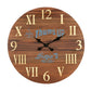 24" Brown Solid Wood Silent Analog Round Wall Clock