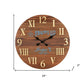 24" Brown Solid Wood Silent Analog Round Wall Clock