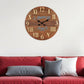 24" Brown Solid Wood Silent Analog Round Wall Clock
