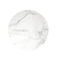 16" White Marble and Wood Round Pedestal End Table