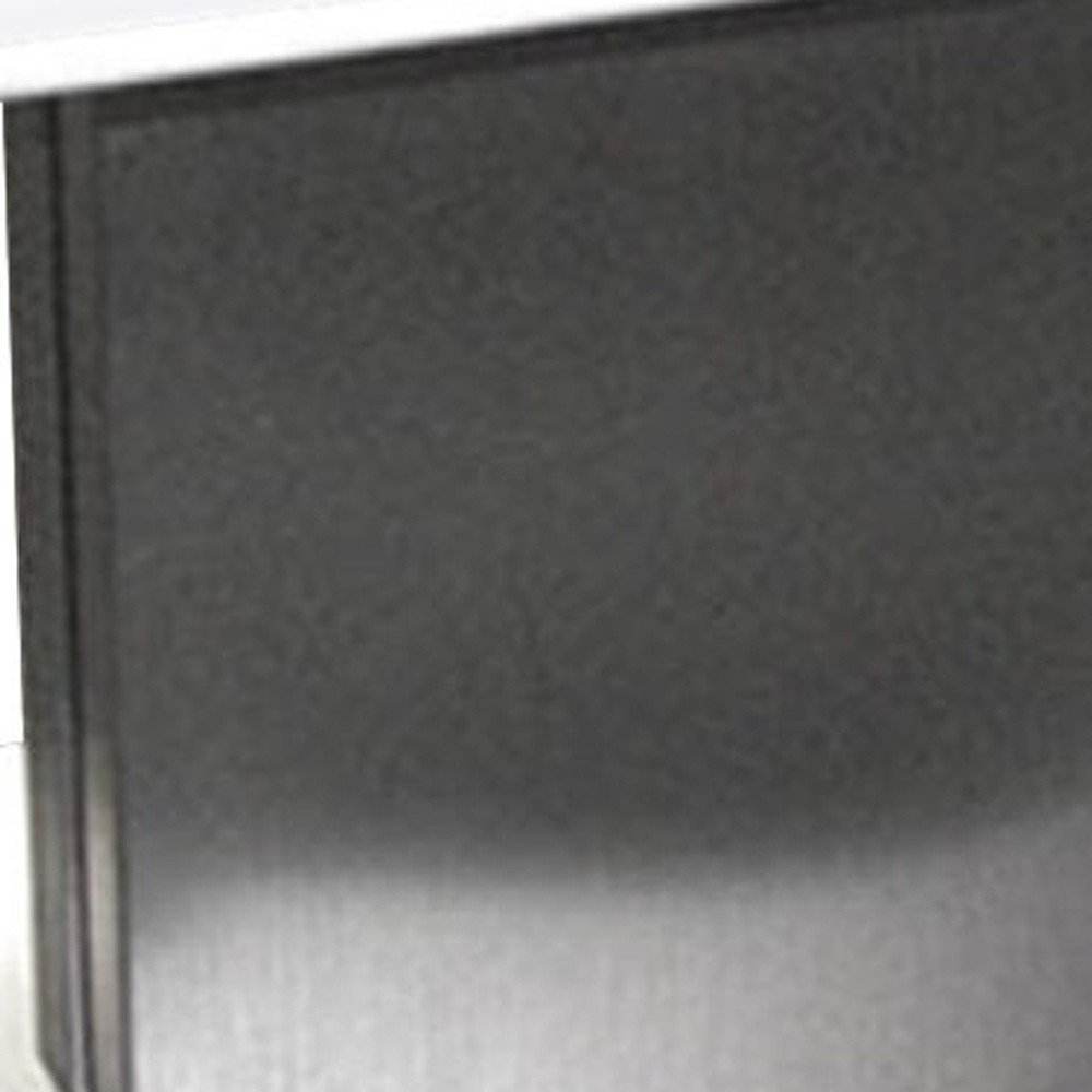 22" White And Silver Marble And Metal Square Pedestal End Table