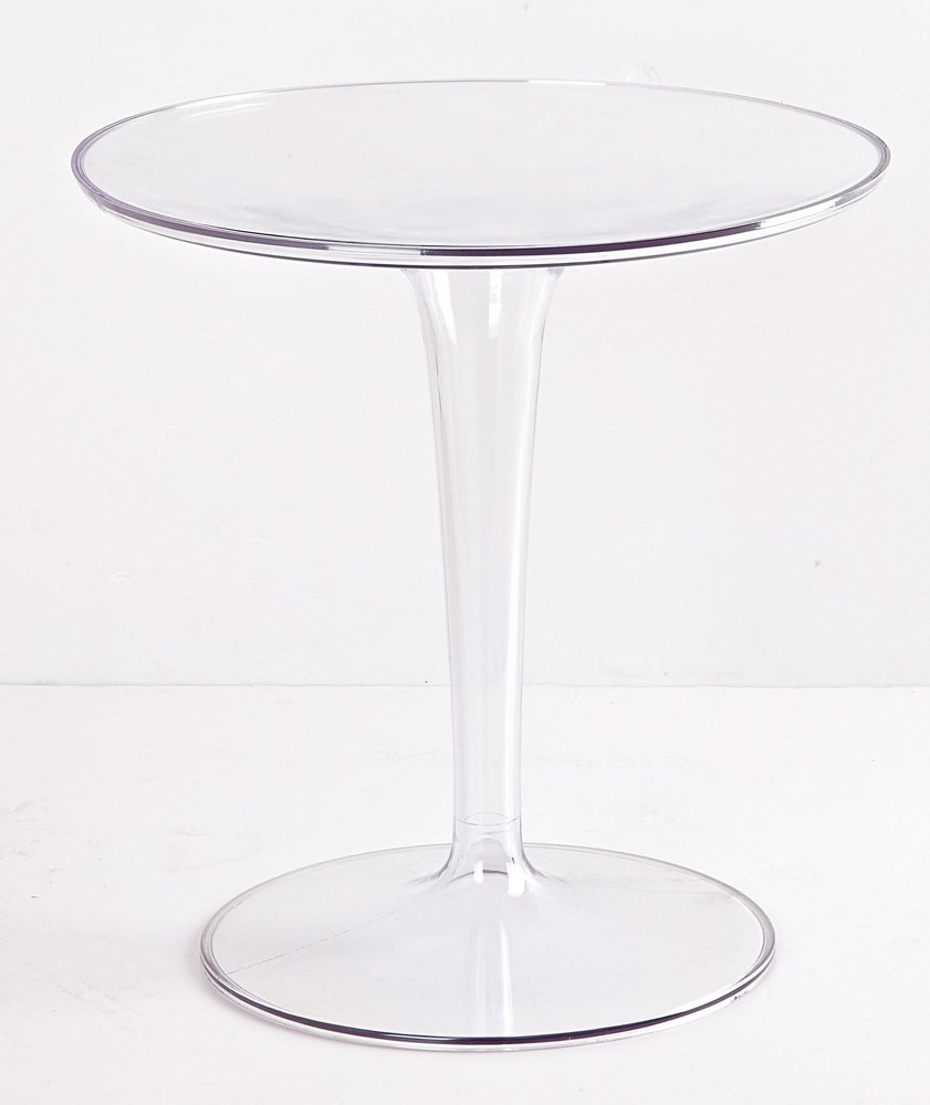 20" Clear Heavy Duty Plastic Indoor Outdoor Round Pedestal End Table