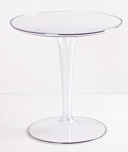 20" Clear Heavy Duty Plastic Indoor Outdoor Round Pedestal End Table