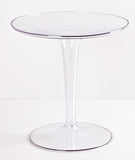 20" Clear Heavy Duty Plastic Indoor Outdoor Round Pedestal End Table