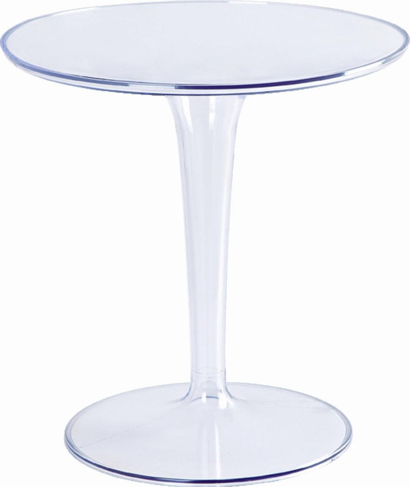 20" Clear Heavy Duty Plastic Indoor Outdoor Round Pedestal End Table