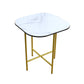 22" White And Gold Ceramic And Metal Square End Table