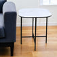 22" White And Black Ceramic And Metal Square End Table