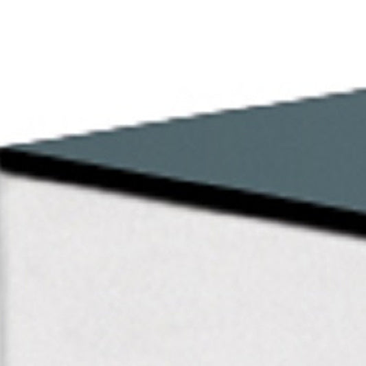 20" Black And White Mirrored Glass Square Cross Legs End Table