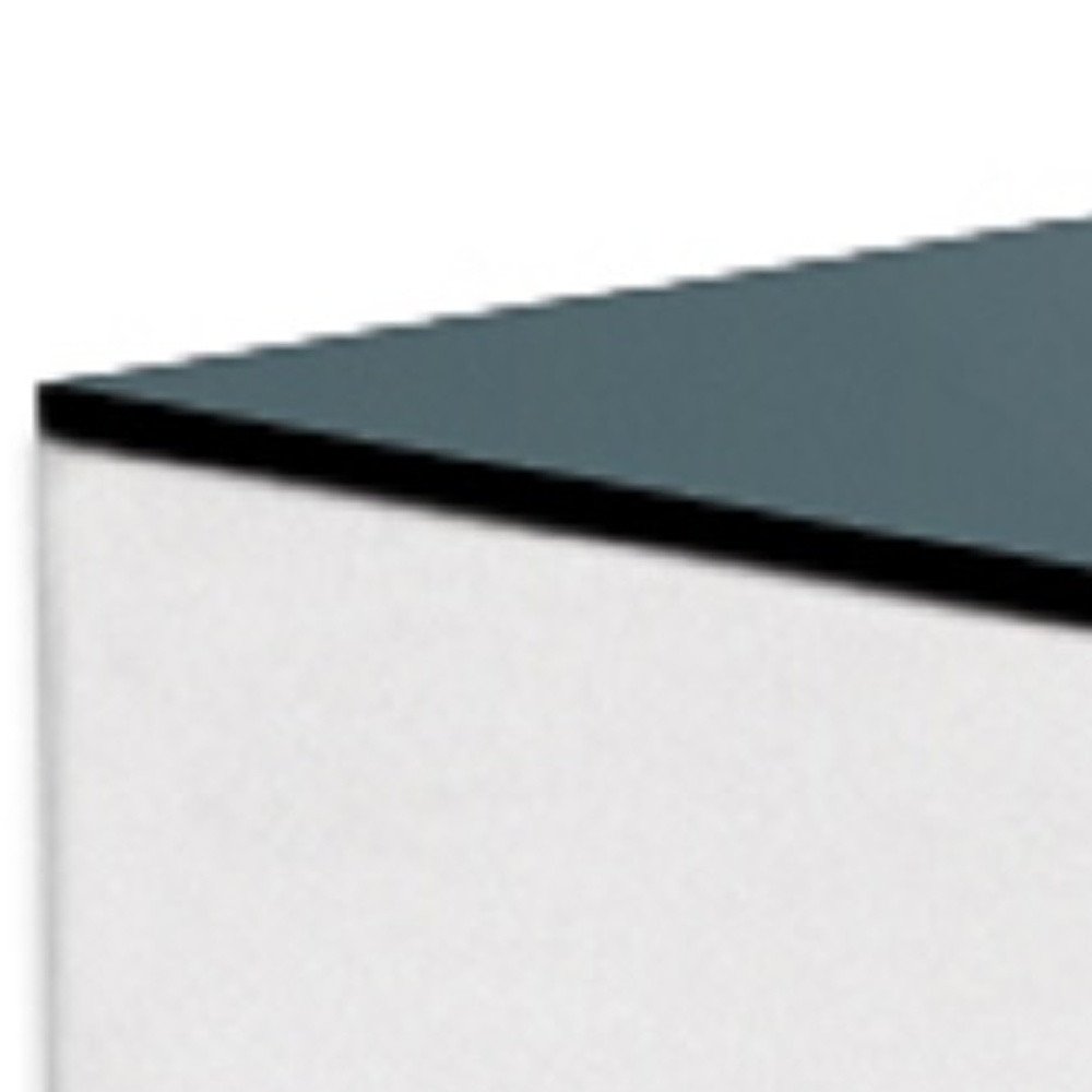 20" Black And White Mirrored Glass Square Cross Legs End Table