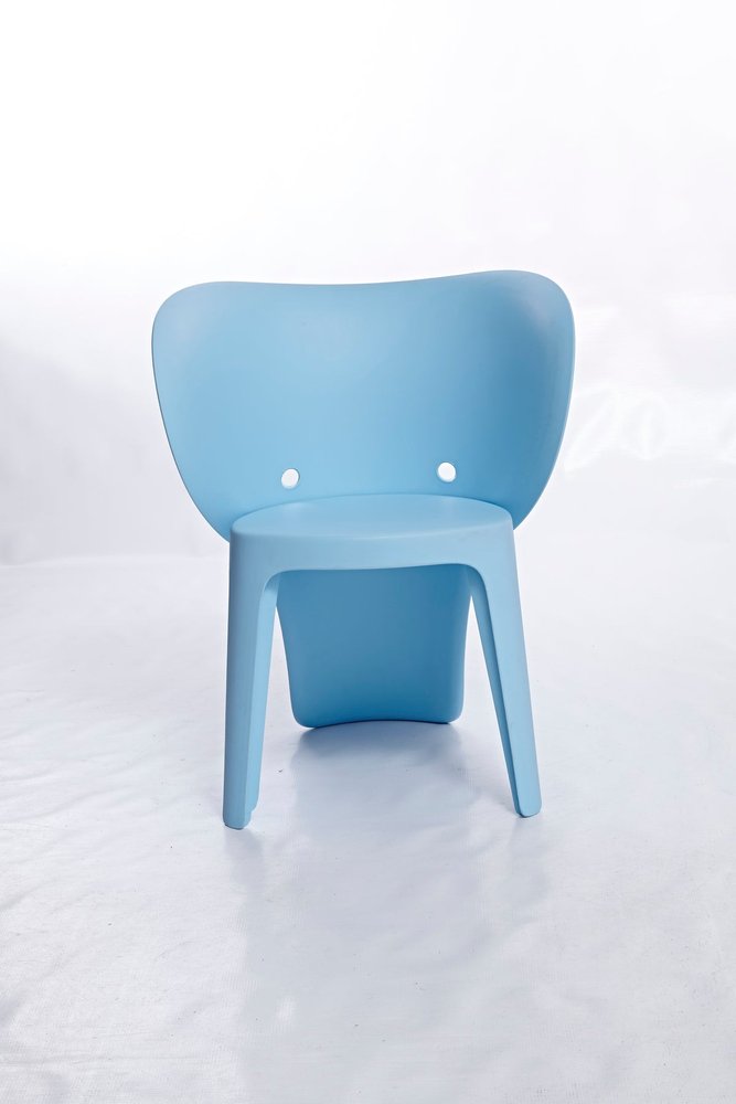 Set Of Four Blue Heavy Duty Plastic Juvenile Chairs