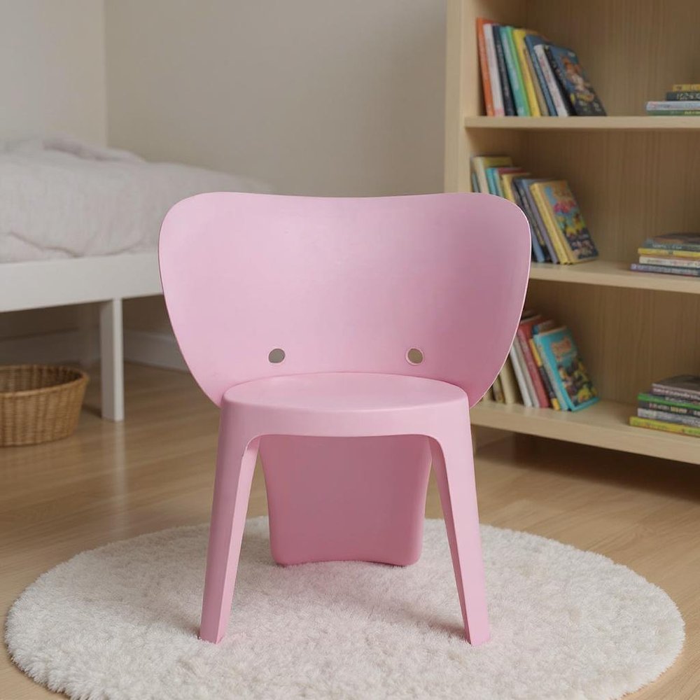 Set Of Four Pink Heavy Duty Plastic Juvenile Chairs