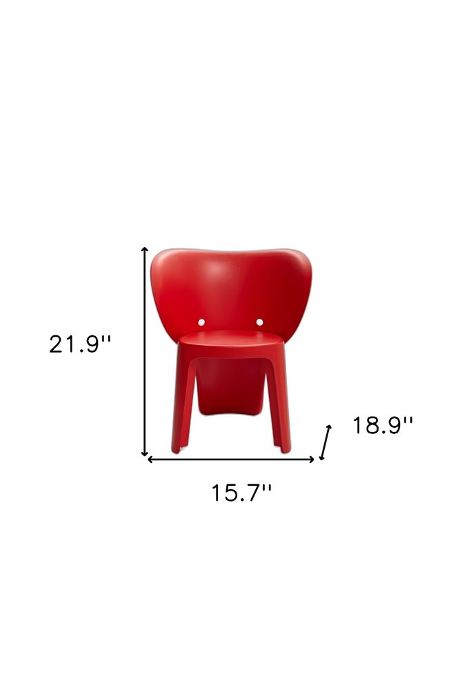 Set Of Four Red Heavy Duty Plastic Juvenile Chairs