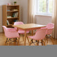 Set Of Four Pink And Brown Heavy Duty Plastic And Wood Juvenile Side Chairs