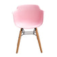 Set Of Four Pink And Brown Heavy Duty Plastic And Wood Juvenile Side Chairs