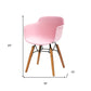 Set Of Four Pink And Brown Heavy Duty Plastic And Wood Juvenile Side Chairs