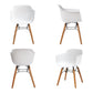 Set Of Four White And Brown Heavy Duty Plastic And Wood Juvenile Side Chairs