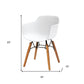 Set Of Four White And Brown Heavy Duty Plastic And Wood Juvenile Side Chairs