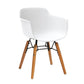 Set Of Four White And Brown Heavy Duty Plastic And Wood Juvenile Side Chairs